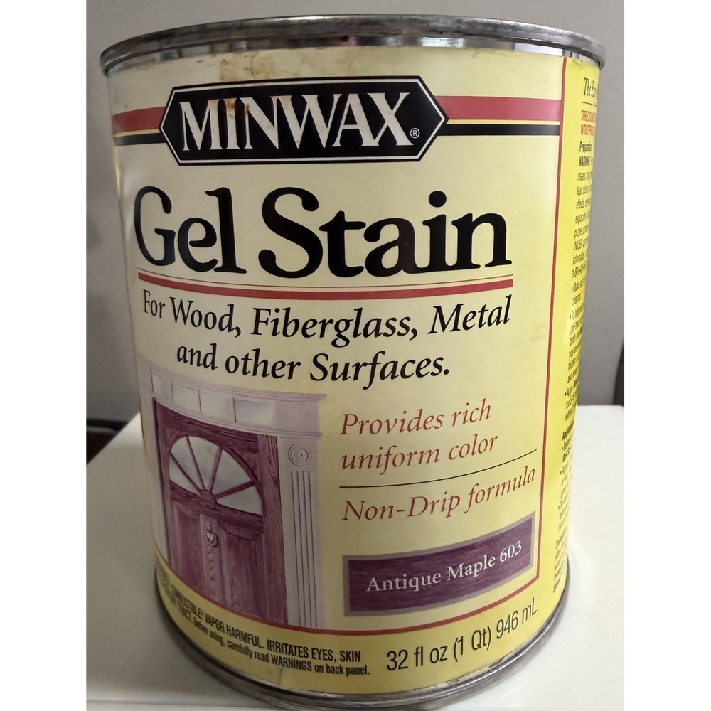 Minwax Gel Stain Antique Maple 603 1 Quart 32oz Wood Fiberglass Metal Stain